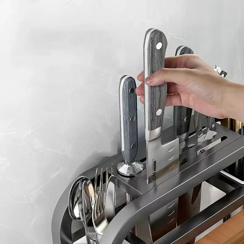 Support de rangement pour couteaux et planches à découper en acier inoxydable slide 6