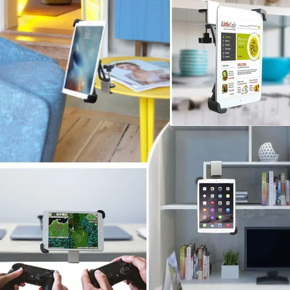 Support de tablette et smartphone à pince en métal pour bureau et cuisine - Image 4
