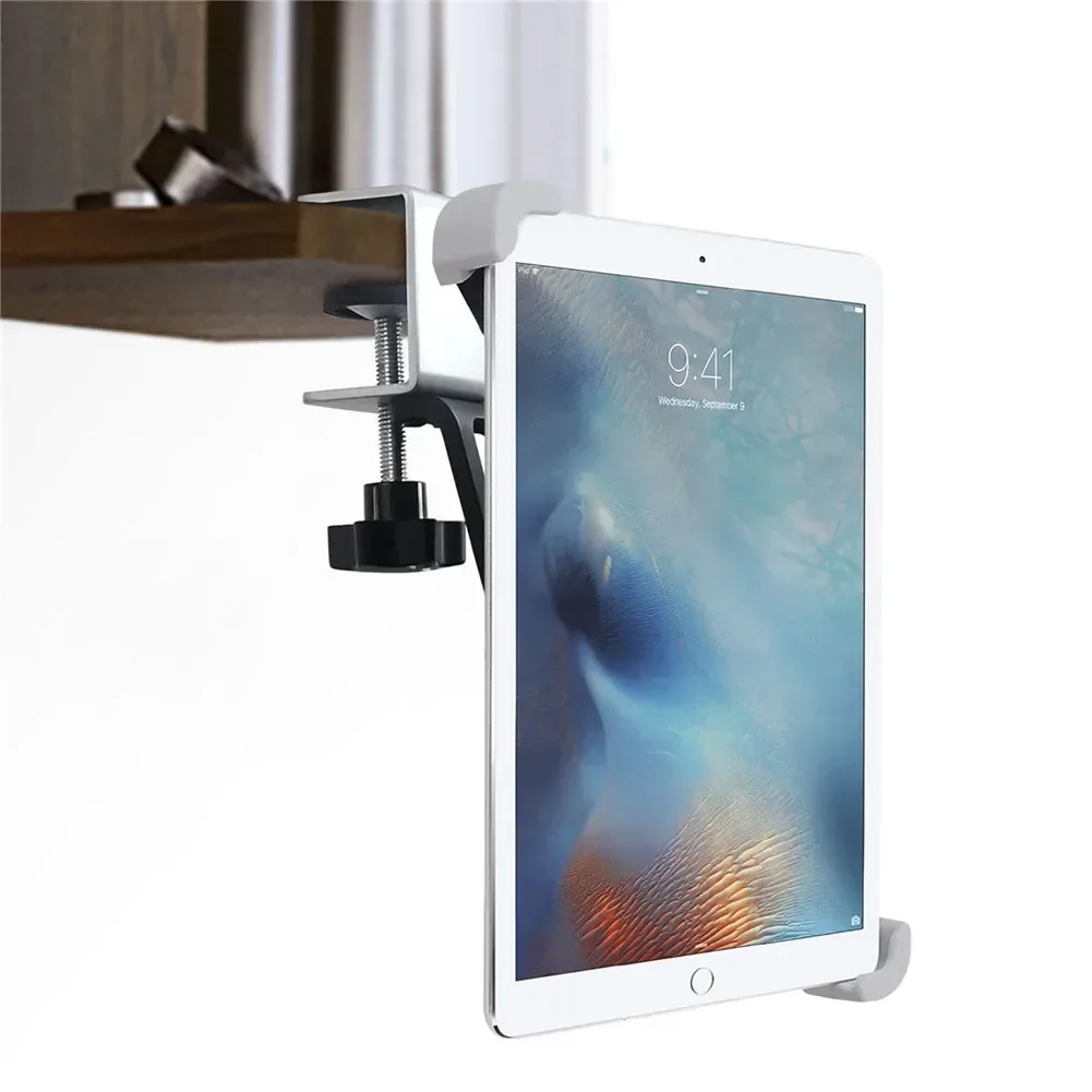 Support de tablette et smartphone à pince en métal pour bureau et cuisine - Image 1