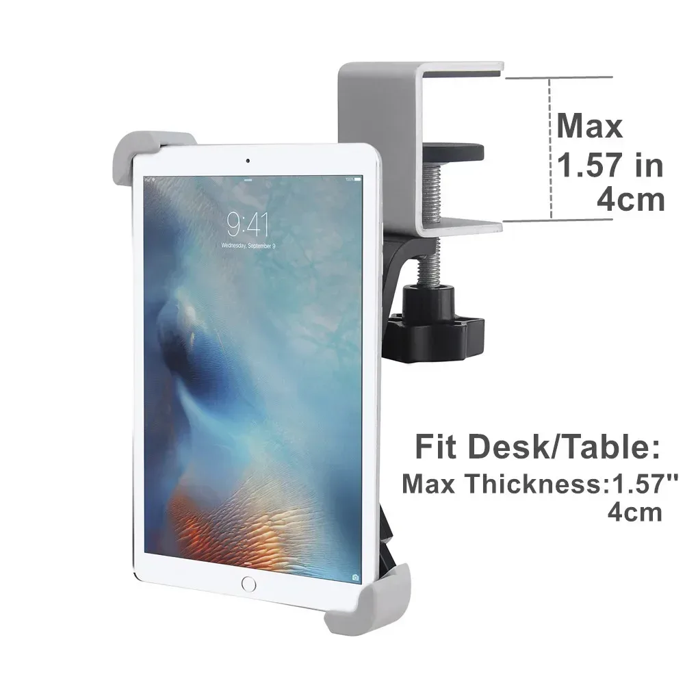 Support de tablette et smartphone à pince en métal pour bureau et cuisine - Image 3