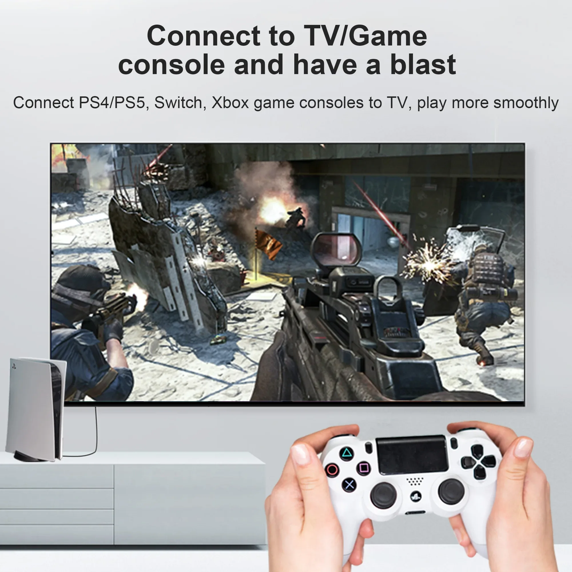 Câble HDMI 2.0 4K Haute Vitesse 18Gbps - Compatible HDR10, eARC, PS5 et PC - Image 6