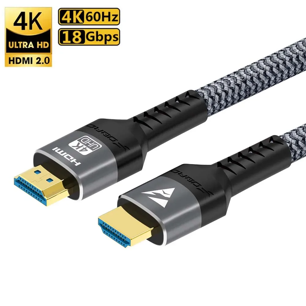 Câble HDMI 2.0 4K Haute Vitesse 18Gbps - Compatible HDR10, eARC, PS5 et PC