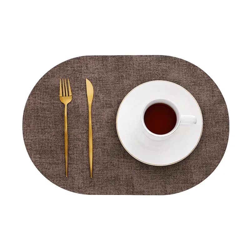Lot de sets de table ovales en similicuir - Épais, antidérapants et résistants à la chaleur slide 8