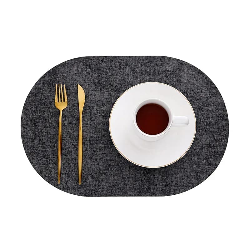 Lot de sets de table ovales en similicuir - Épais, antidérapants et résistants à la chaleur slide 7