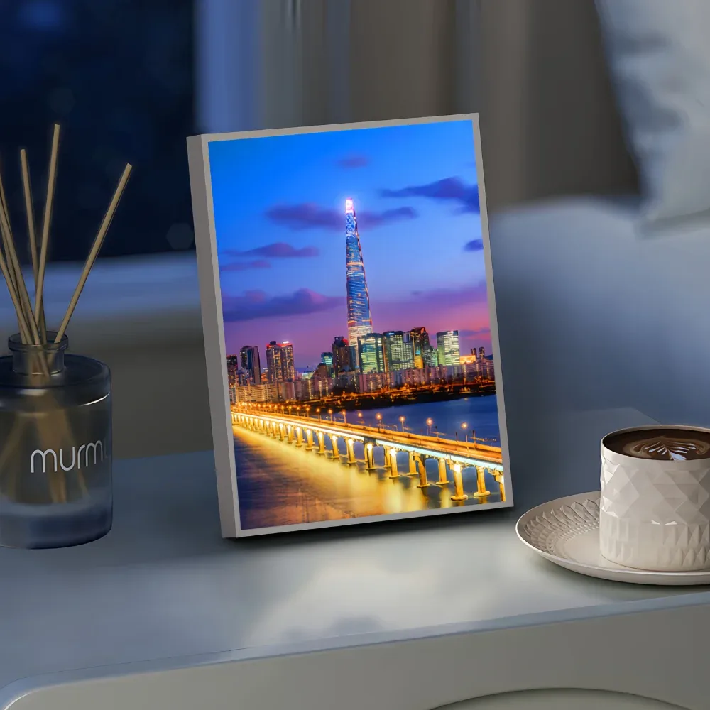 Lampe Veilleuse LED 3D Lotte Tower Séoul - Décoration Skyline - Image 4