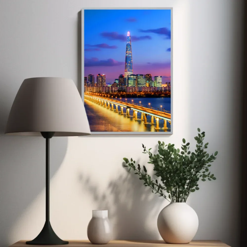 Lampe Veilleuse LED 3D Lotte Tower Séoul - Décoration Skyline - Image 5