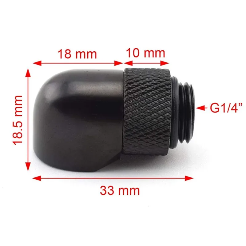 Lot de 4 raccords rotatifs à 90° en laiton, filetage G1/4, pour watercooling PC - Image 5