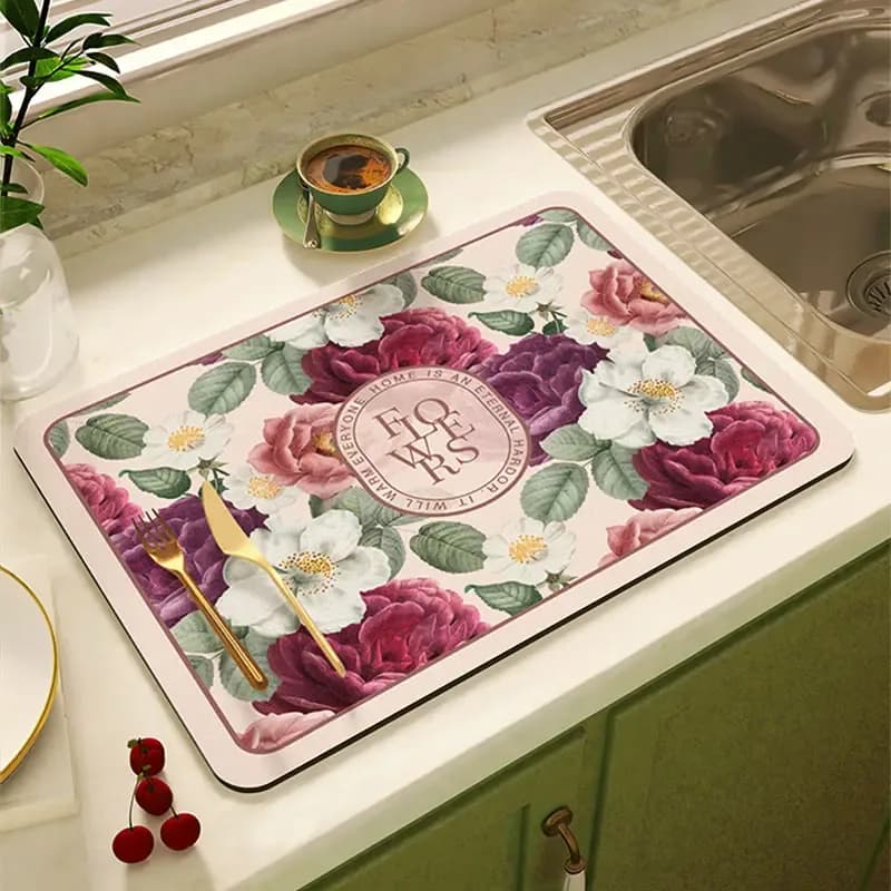 Tapis de séchage absorbant pour vaisselle et machine à café - Image 2