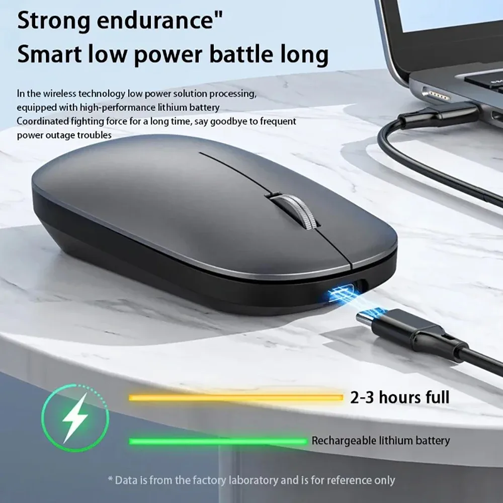 Souris sans fil rechargeable double mode (Bluetooth + 2,4 GHz) avec boutons silencieux - Image 3