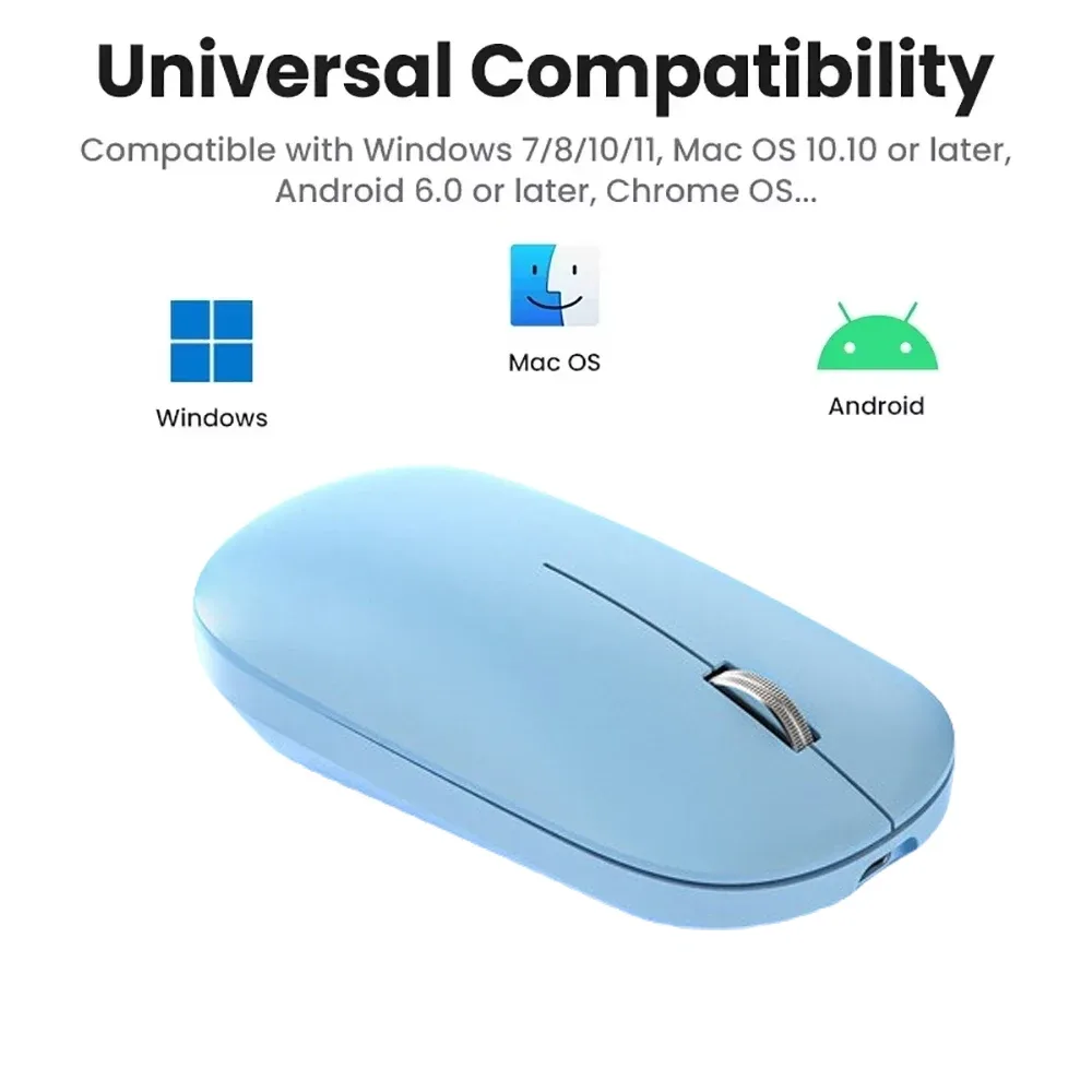 Souris sans fil rechargeable double mode (Bluetooth + 2,4 GHz) avec boutons silencieux - Image 6