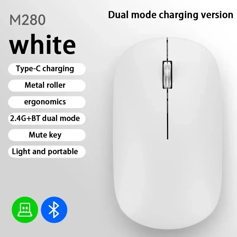 Souris sans fil rechargeable double mode (Bluetooth + 2,4 GHz) avec boutons silencieux slide 10