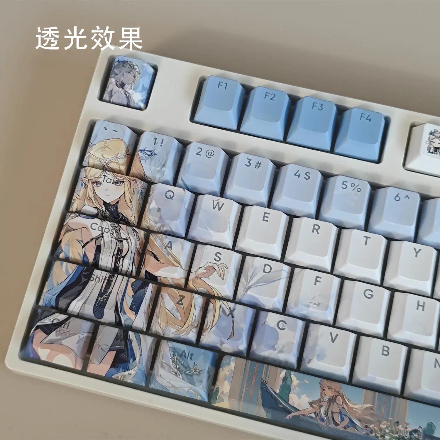 Set de Keycaps Wuthering Waves Cartethyia - PBT à Sublimation Thermique - Profil Cherry (104/108 Touches) - Image 4