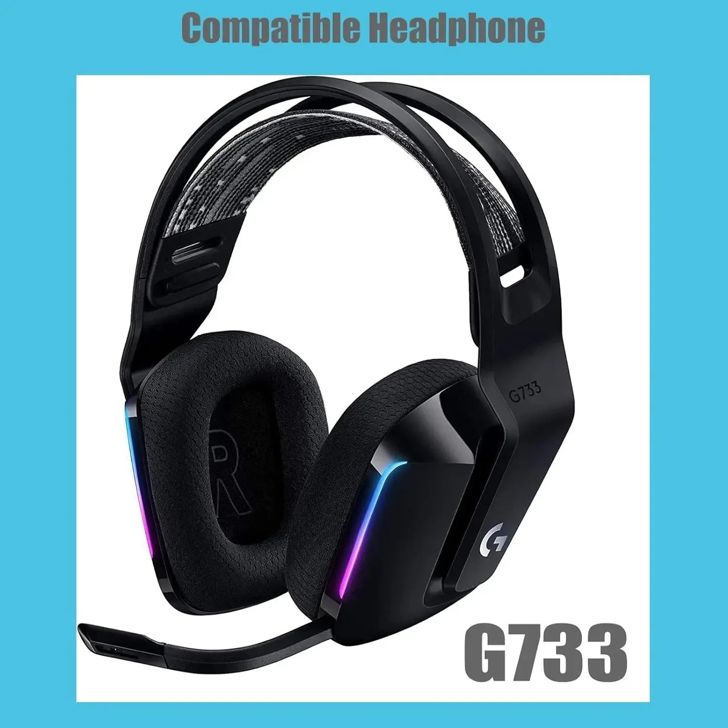 Kit de coussinets et bandeau de remplacement pour Logitech G733 Lightspeed - Image 3