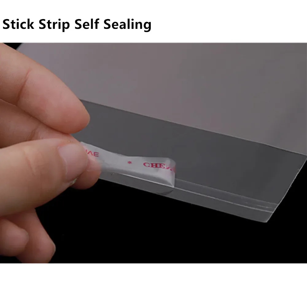 Lot de 200 sachets transparents auto-adhésifs avec support cartonné et trou de suspension slide 2