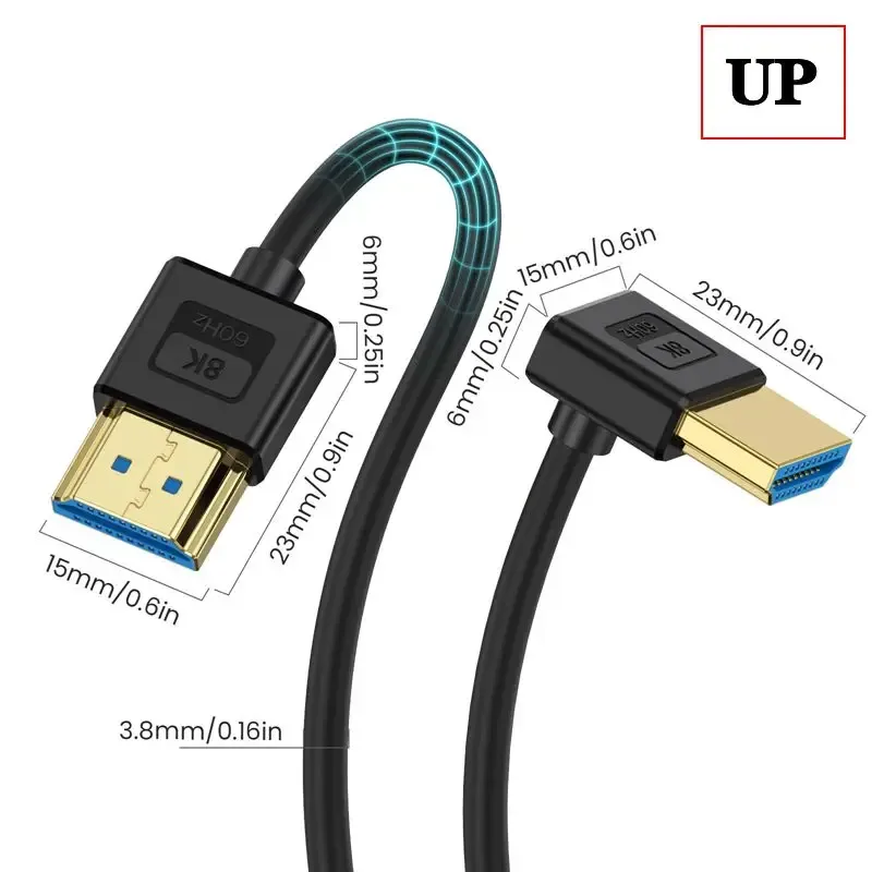 Câble HDMI 2.1 Coudé en Silicone, Ultra Flexible et Fin - 10K 96Hz, 8K 60Hz, 4K 240Hz/144Hz slide 11