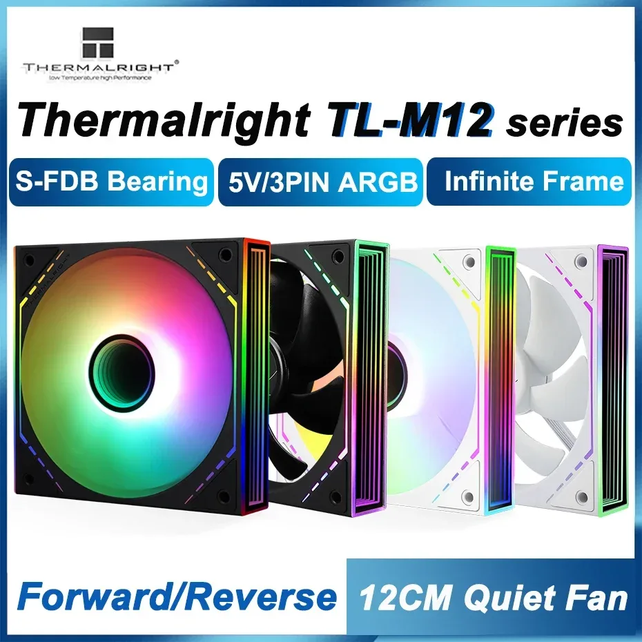 Thermalright TL-M12 - Ventilateur de boîtier 120mm ARGB PWM, Effet Miroir Infini, Roulement S-FDB - Image 1