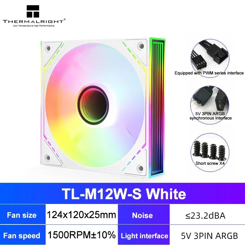 Thermalright TL-M12 - Ventilateur de boîtier 120mm ARGB PWM, Effet Miroir Infini, Roulement S-FDB - Image 6