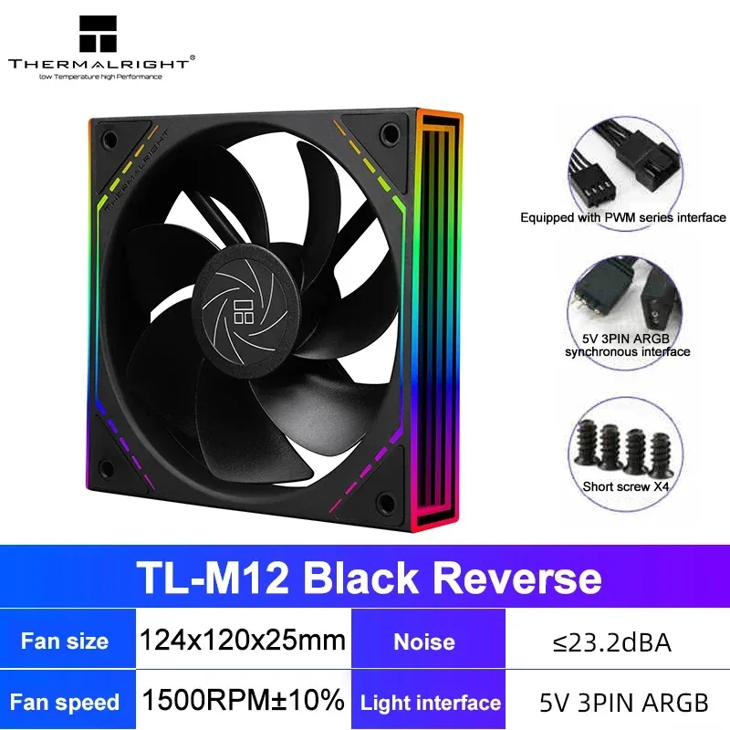 Thermalright TL-M12 - Ventilateur de boîtier 120mm ARGB PWM, Effet Miroir Infini, Roulement S-FDB slide 10