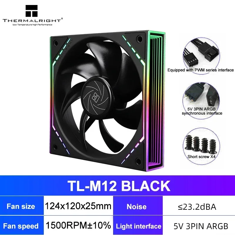Thermalright TL-M12 - Ventilateur de boîtier 120mm ARGB PWM, Effet Miroir Infini, Roulement S-FDB slide 11