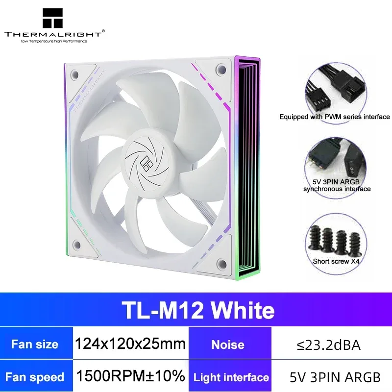 Thermalright TL-M12 - Ventilateur de boîtier 120mm ARGB PWM, Effet Miroir Infini, Roulement S-FDB slide 7