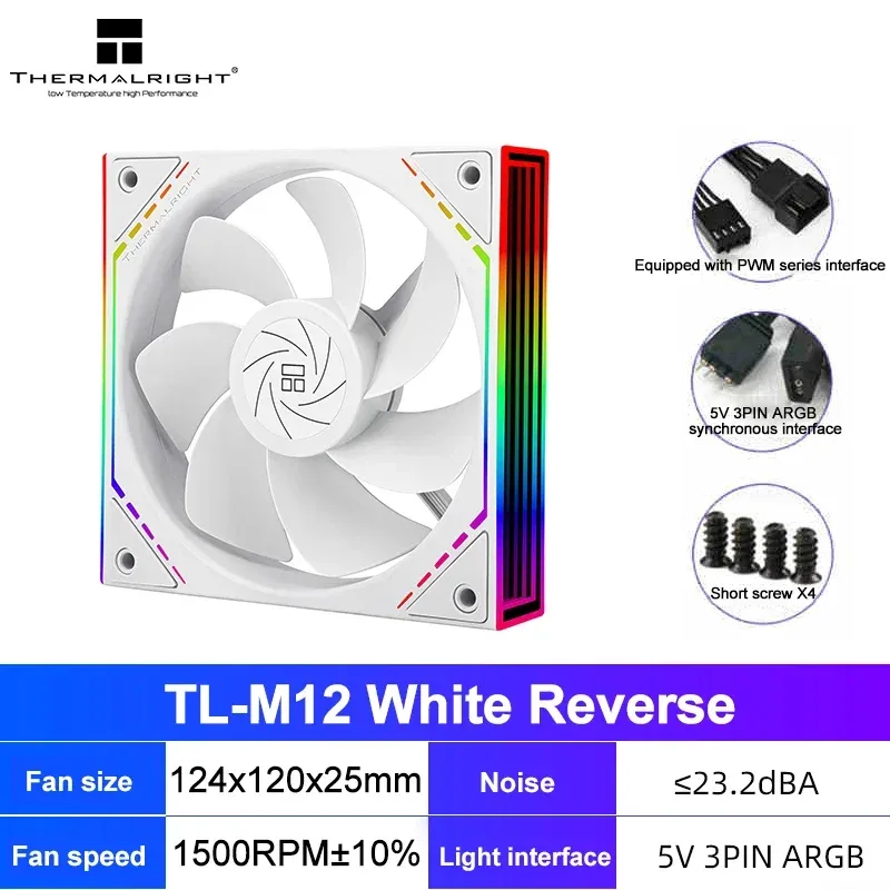 Thermalright TL-M12 - Ventilateur de boîtier 120mm ARGB PWM, Effet Miroir Infini, Roulement S-FDB slide 8