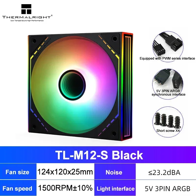 Thermalright TL-M12 - Ventilateur de boîtier 120mm ARGB PWM, Effet Miroir Infini, Roulement S-FDB slide 9