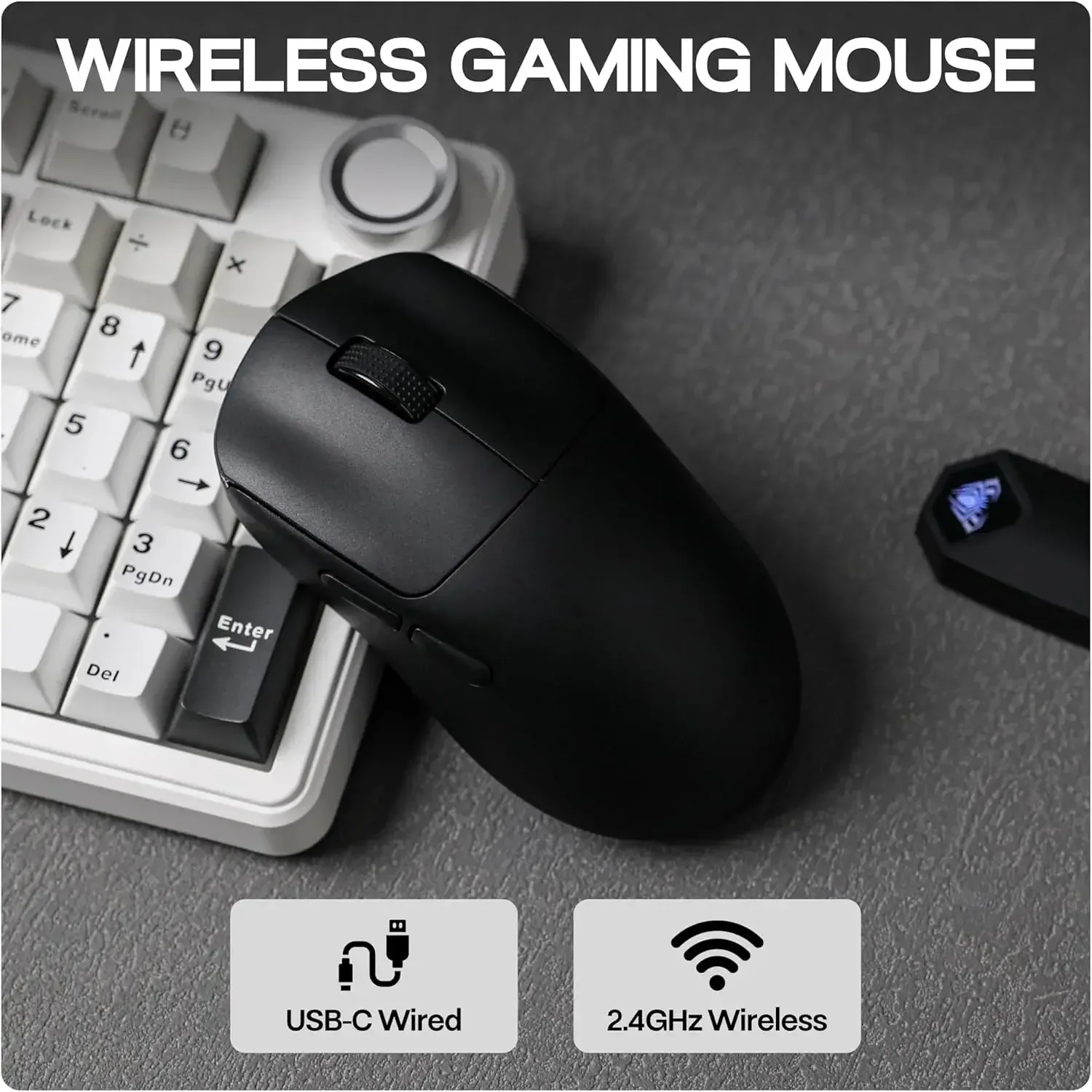 AULA SC800 - Souris Gaming Ultra-légère 37g, Capteur PAW3395, 8K Hz, Filaire et Sans Fil 2.4G - Image 2