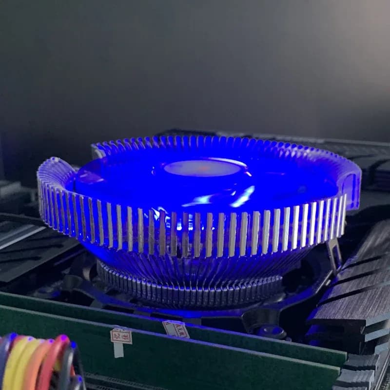 Ventirad CPU à Air avec LED Bleue - 3 Broches - Compatible Intel LGA 1150/1151/1155/1156/1200/1366/1700/X99 & AMD AM3/AM4/AM5 - Image 2