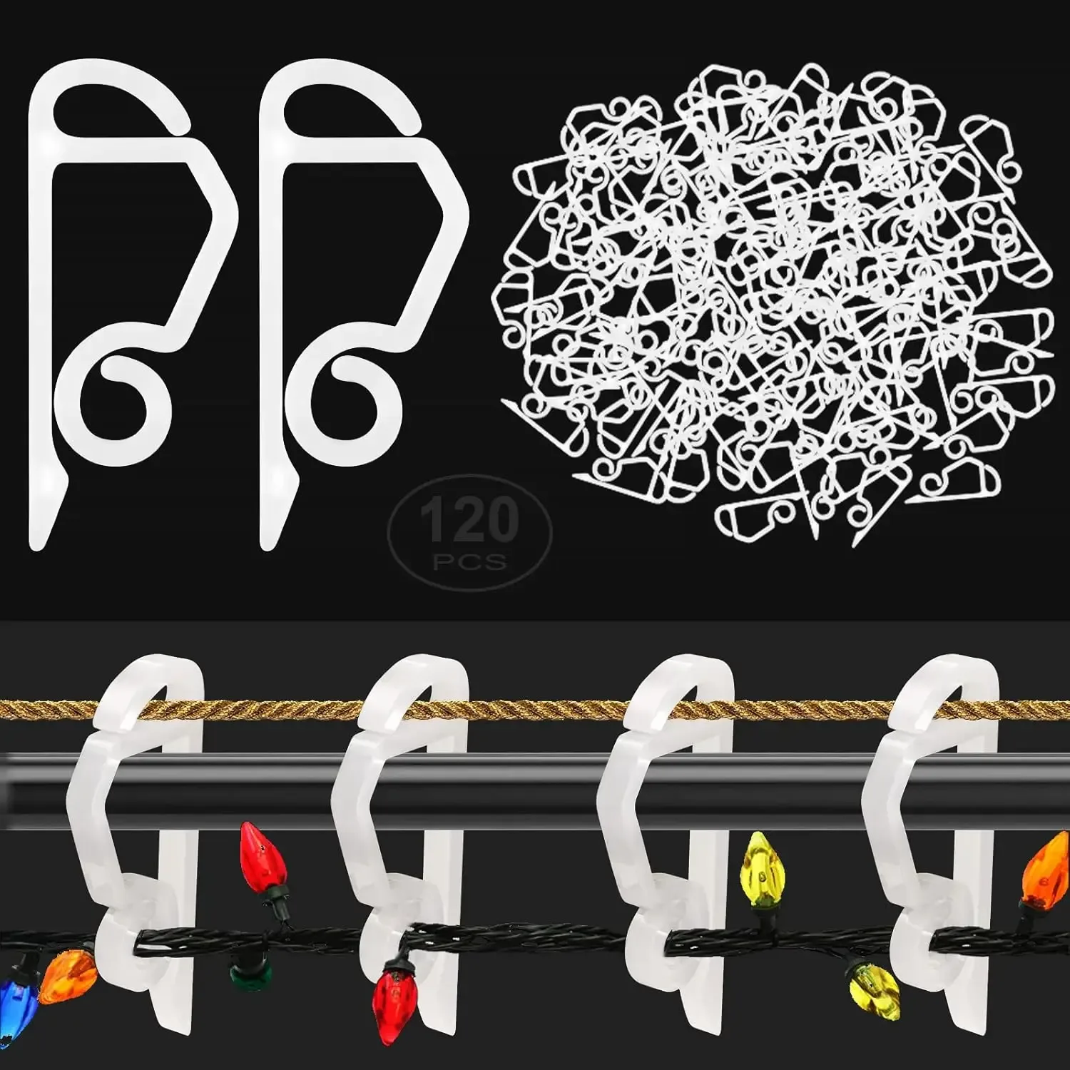Crochets de gouttière extérieurs pour guirlandes lumineuses de Noël slide 3