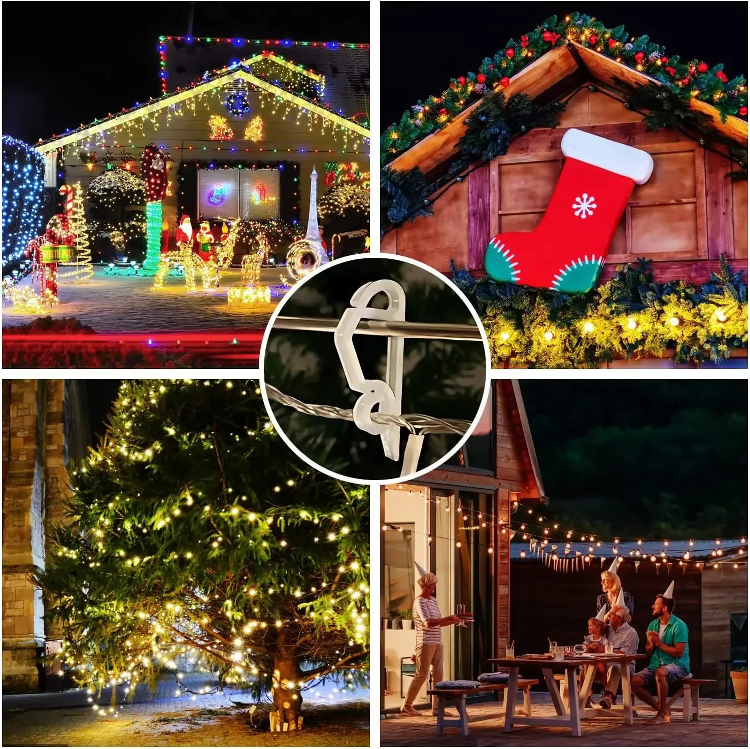 Crochets de gouttière extérieurs pour guirlandes lumineuses de Noël slide 6
