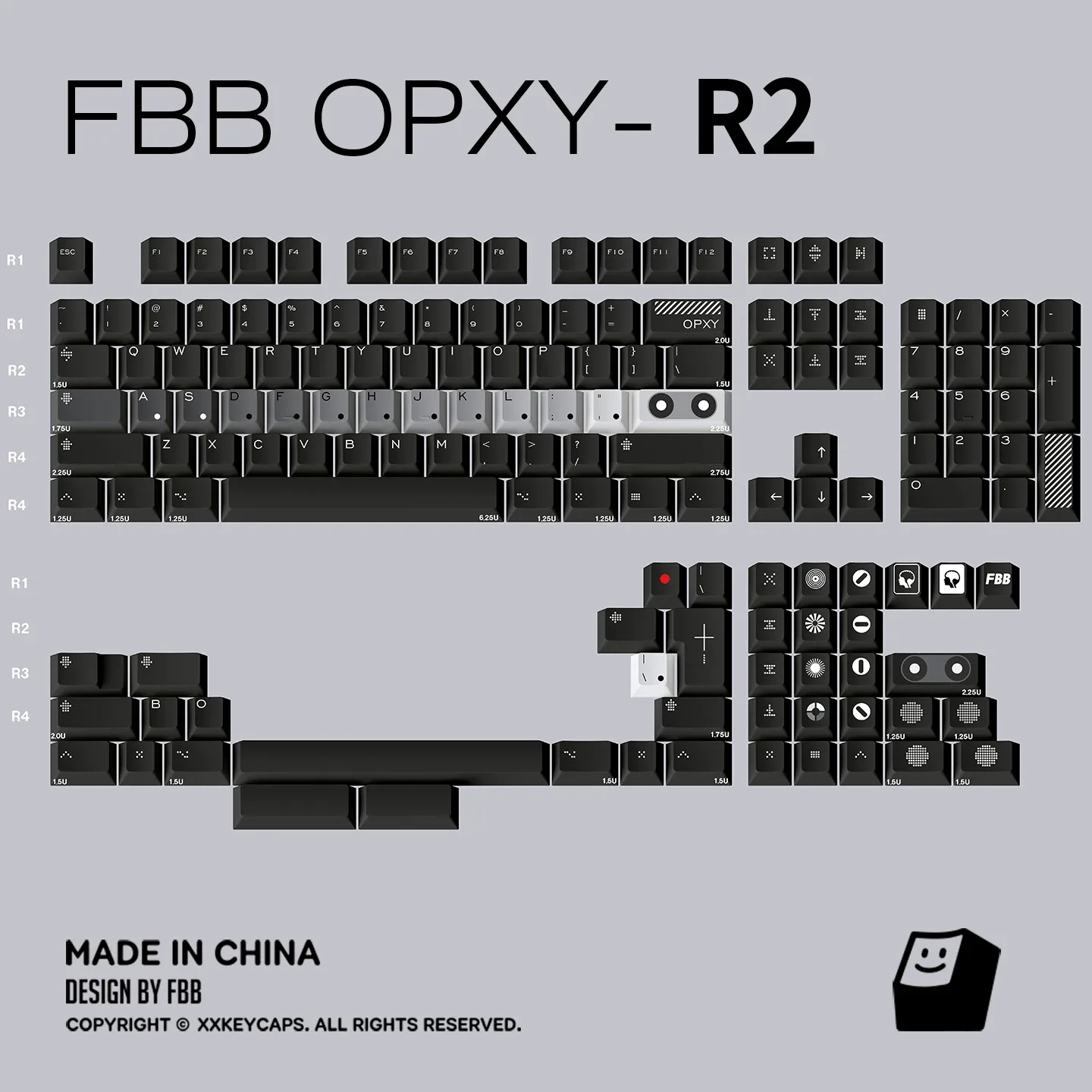 Touches de clavier FBB Thème OPXY en PBT à sublimation pour switches Cherry MX slide 7