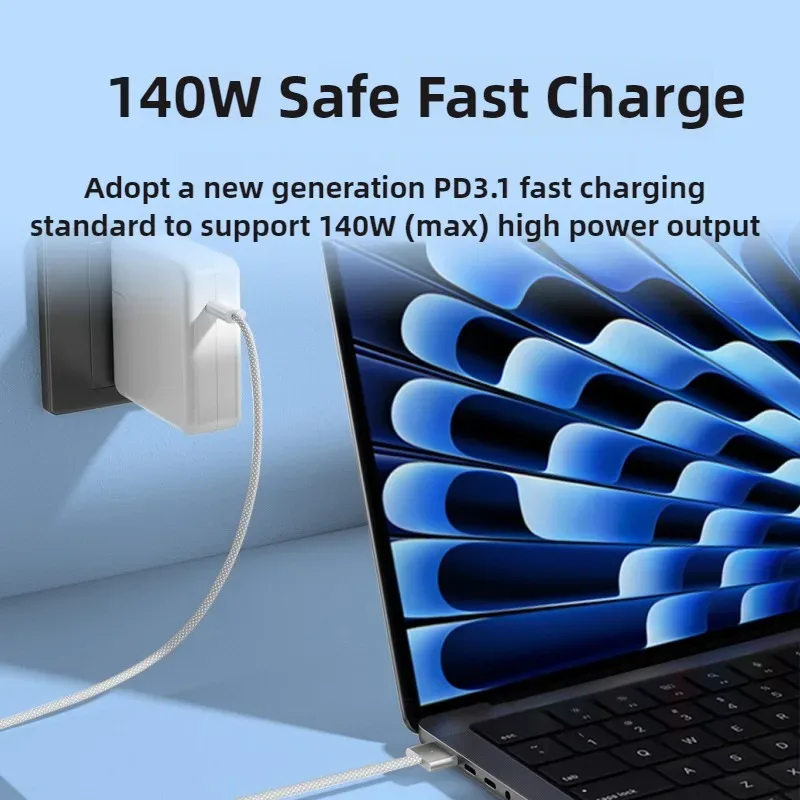 Câble de charge USB-C vers MagSafe pour MacBook Air et Pro, Nylon tressé, 61W PD - Image 4