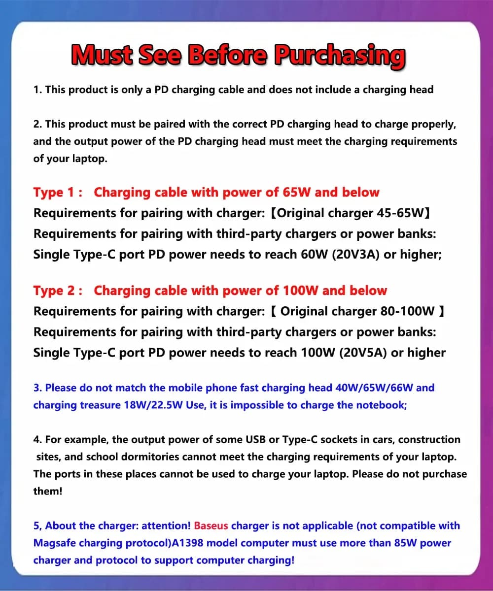 Câble de charge USB-C vers MagSafe pour MacBook Air et Pro, Nylon tressé, 61W PD - Image 6