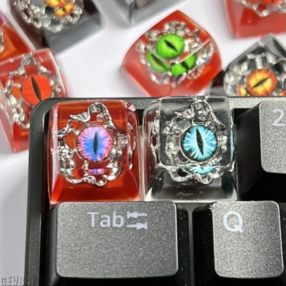 Touche Artisan en résine « Mauvais œil » pour clavier mécanique - Image 2