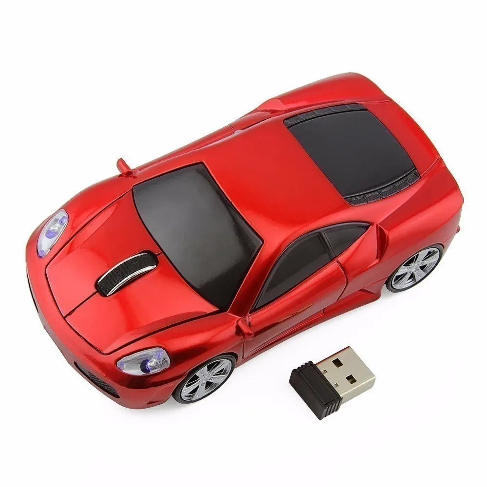 Souris sans fil ergonomique en forme de voiture de sport avec LED bleue slide 11