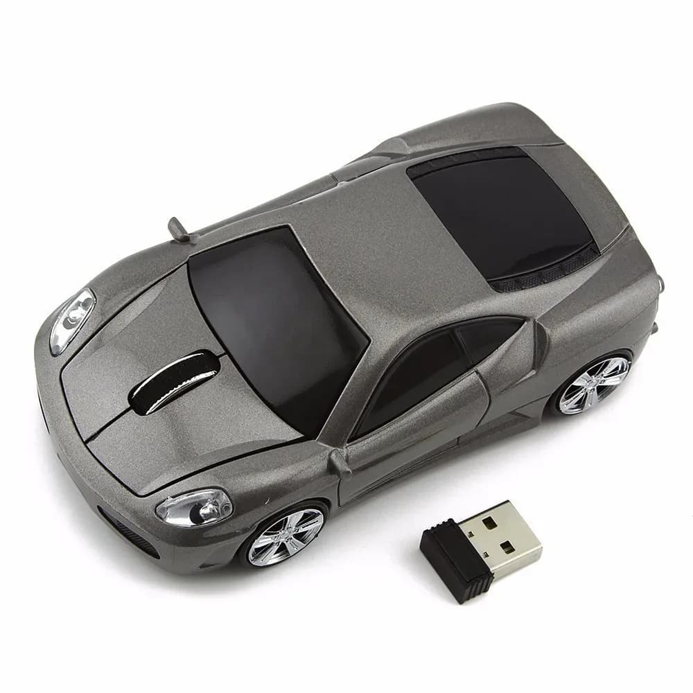 Souris sans fil ergonomique en forme de voiture de sport avec LED bleue slide 12