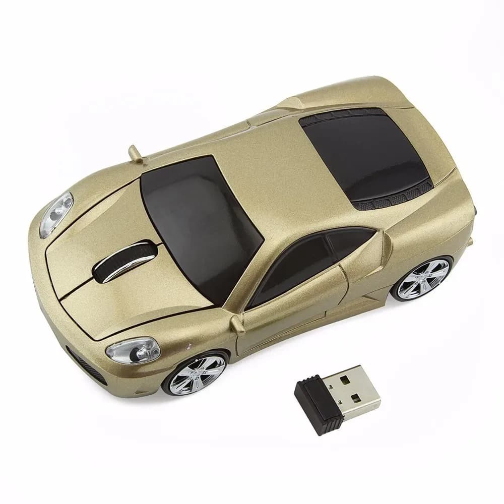 Souris sans fil ergonomique en forme de voiture de sport avec LED bleue slide 10