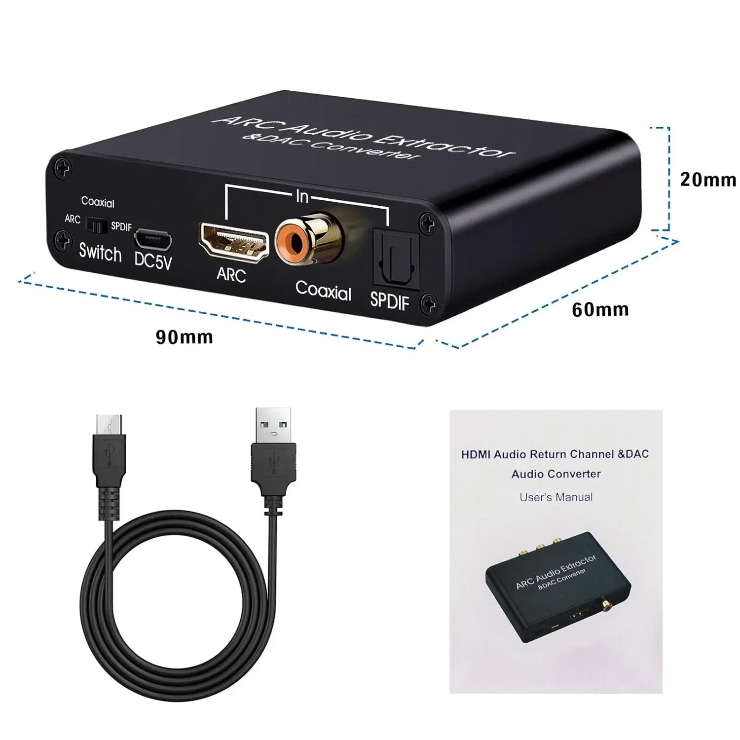 Extracteur Audio HDMI ARC 192 kHz vers Optique Toslink, Coaxial et Jack 3,5 mm slide 4