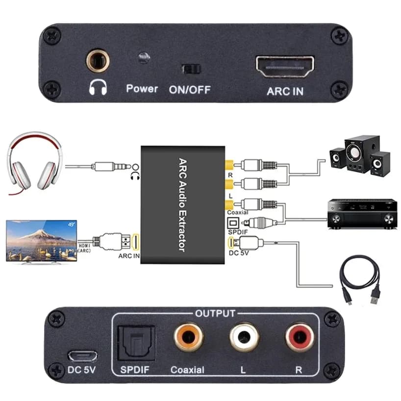 Extracteur Audio HDMI ARC 192 kHz vers Optique Toslink, Coaxial et Jack 3,5 mm slide 5