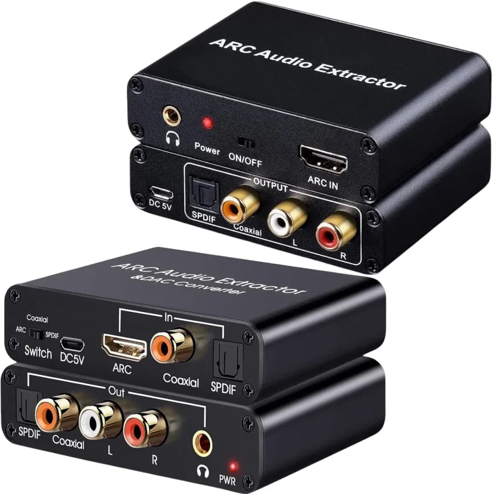 Extracteur Audio HDMI ARC 192 kHz vers Optique Toslink, Coaxial et Jack 3,5 mm