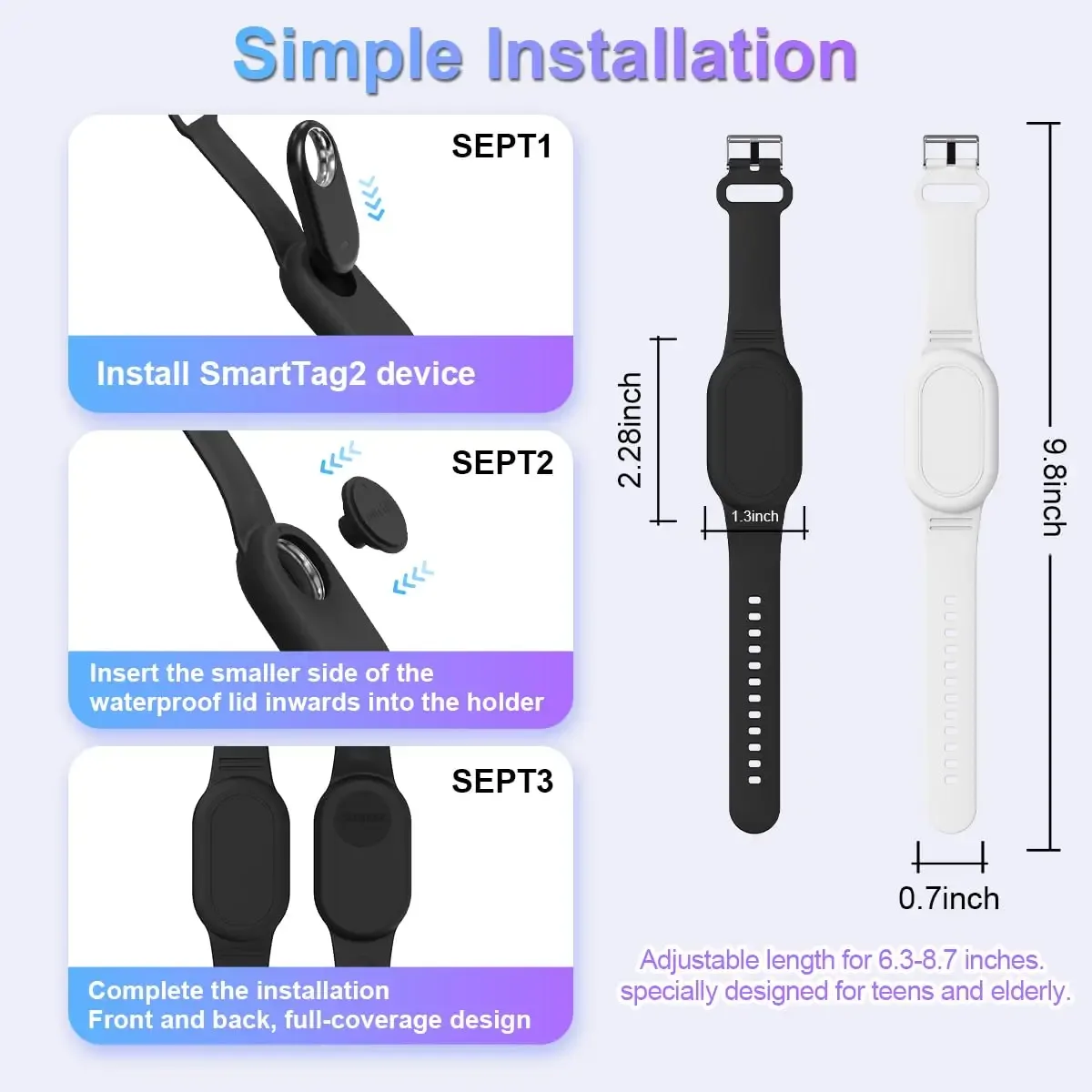 Bracelet en silicone pour Samsung Galaxy SmartTag2 - Image 6