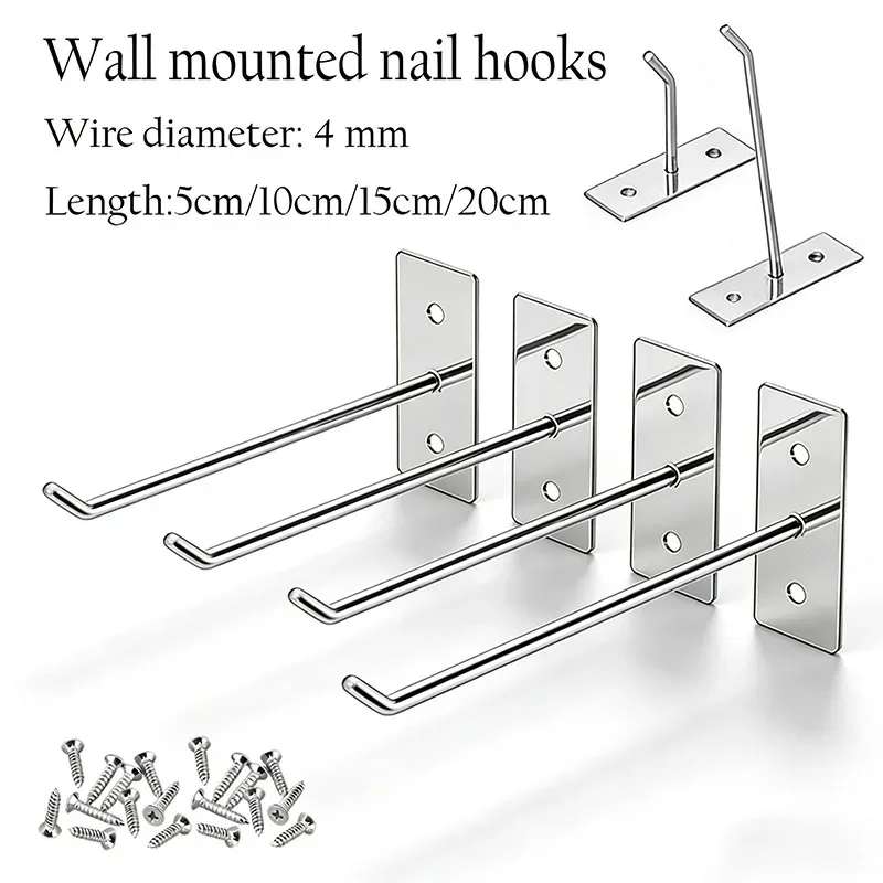 Crochet en acier pour panneau perforé - Support mural porte-outils