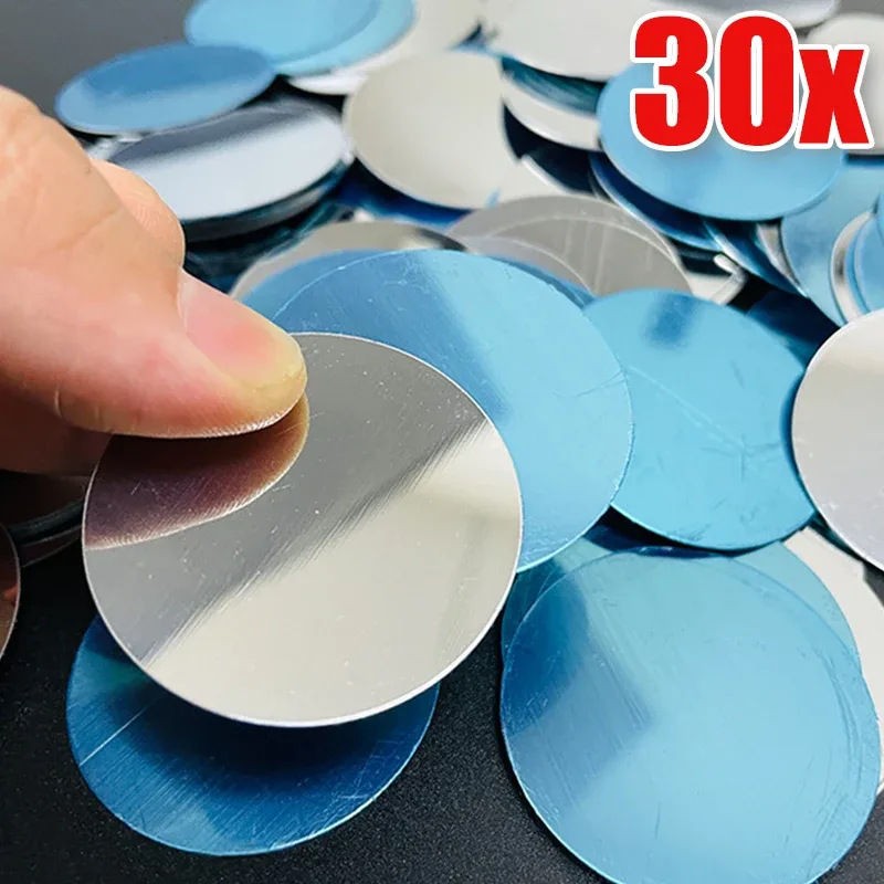 Plaques métalliques adhésives rondes (30 mm) pour supports de téléphone magnétiques - Image 1