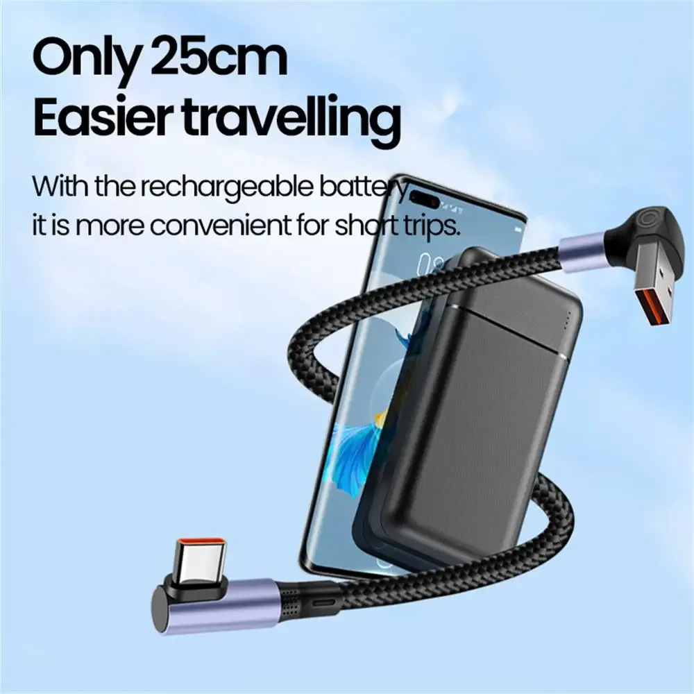Câble de charge rapide USB-A/USB-C vers USB-C coudé à 90° - 66W - Image 4