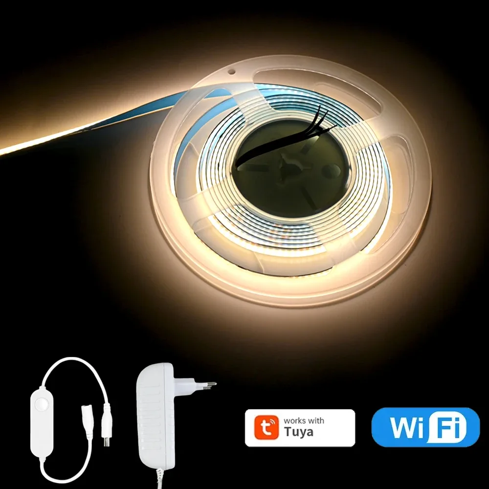 Ruban LED COB Connecté Wi-Fi - Blanc Variable 3000K-6500K - Dimmable 12V
