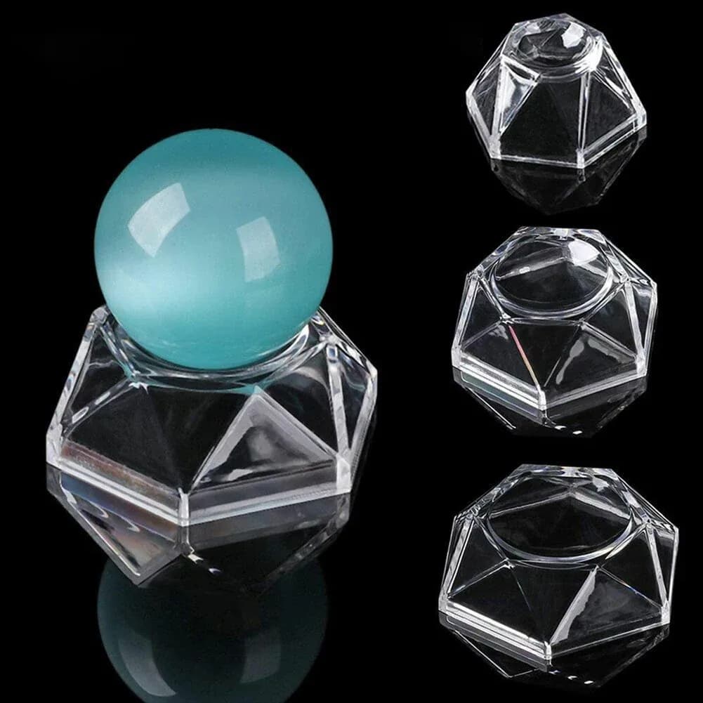 Support hexagonal en acrylique pour boule de cristal et sphère