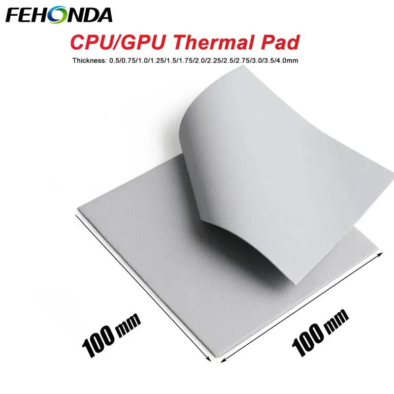 FEHONDA Pad Thermique en Silicone 6W/mK (0,5-4,0 mm) pour CPU, GPU et PS4 - Image 1