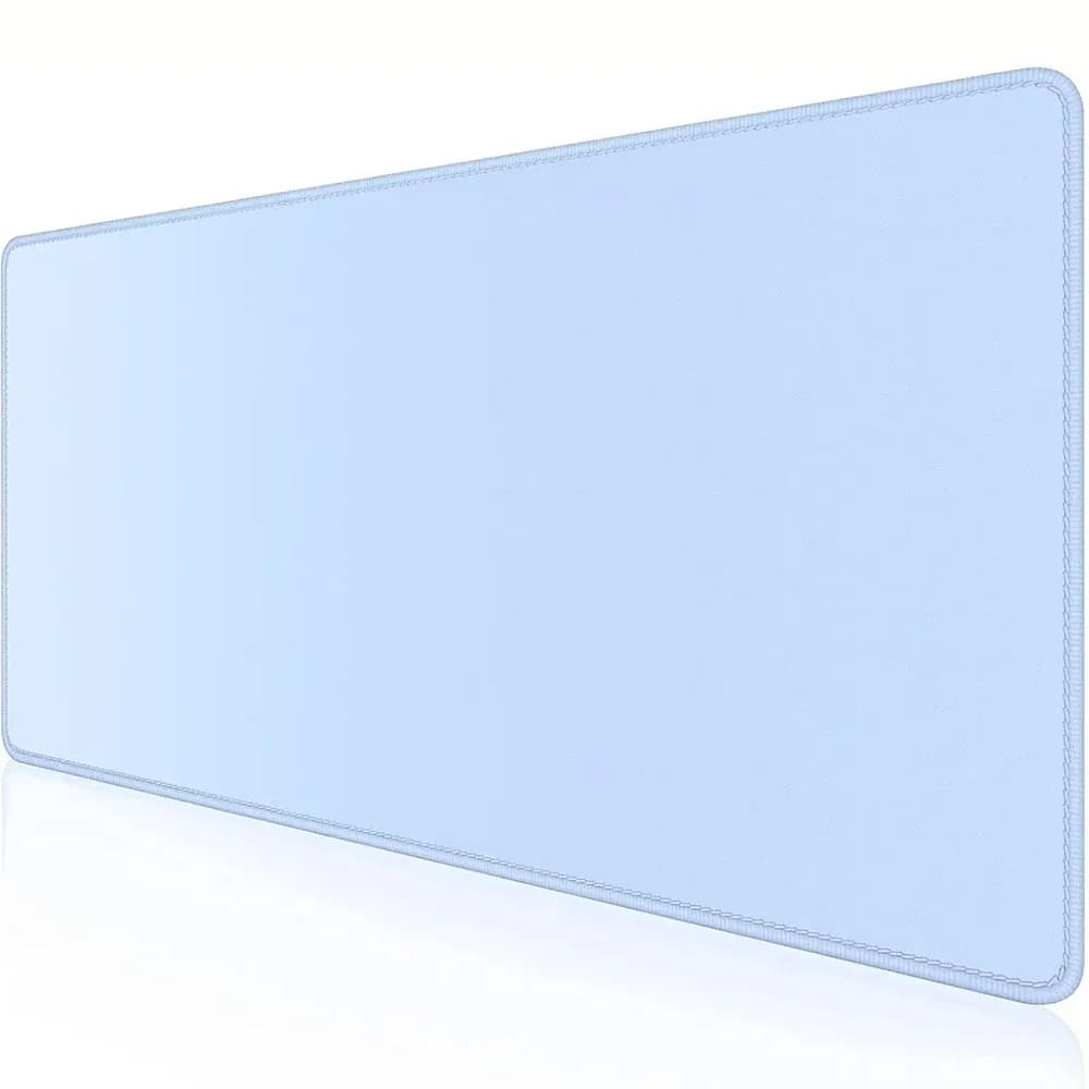 Grand tapis de souris de jeu XXL avec bords cousus et base antidérapante - Bleu, jaune et gris - Image 2