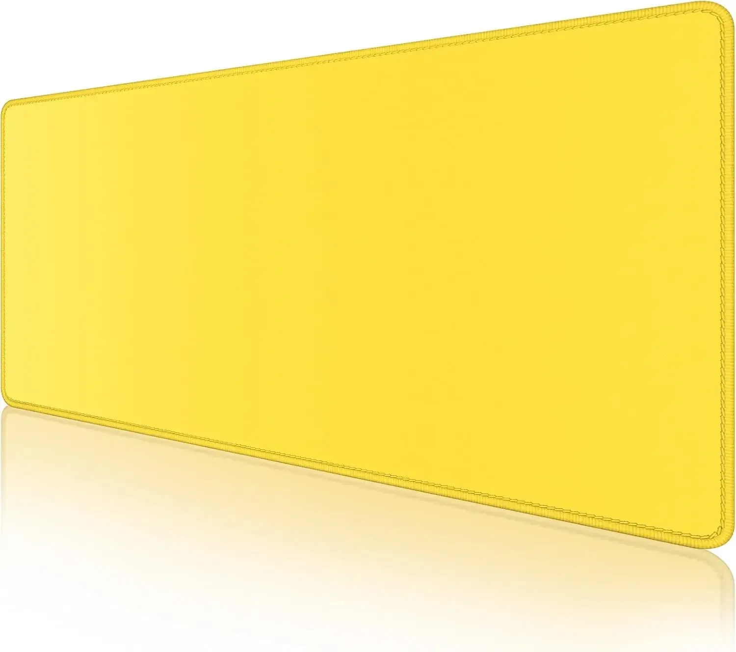 Grand tapis de souris de jeu XXL avec bords cousus et base antidérapante - Bleu, jaune et gris slide 14
