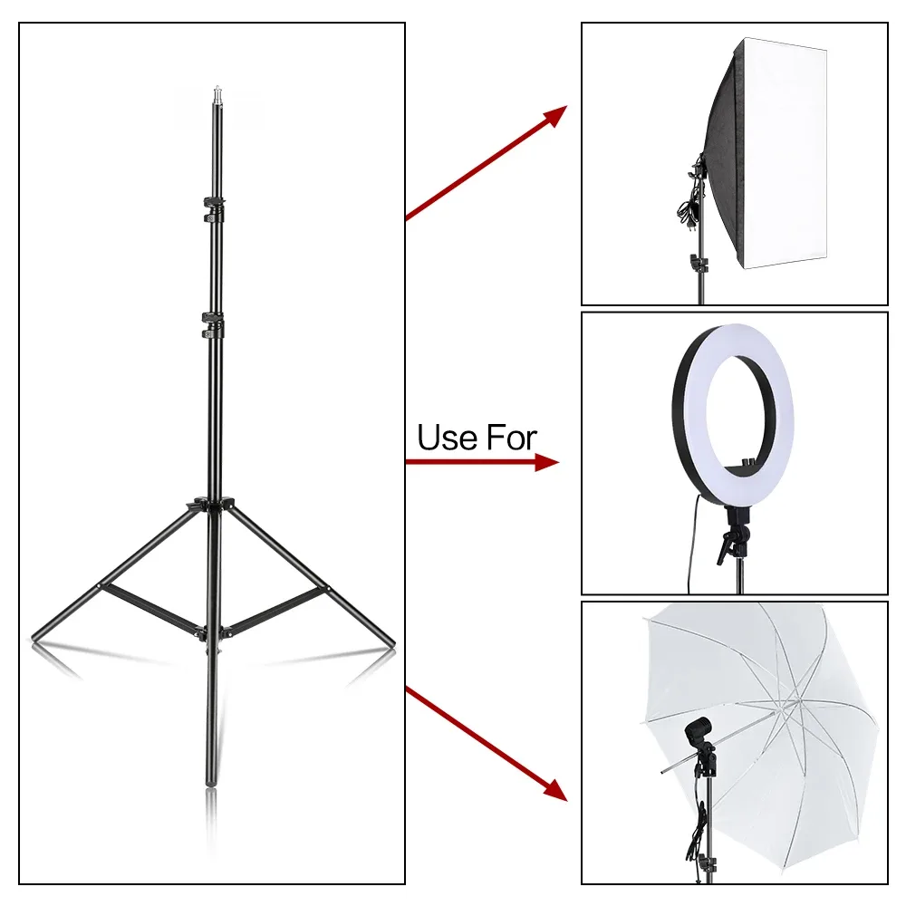 Trépied d'éclairage professionnel 240 cm avec vis 1/4" pour studio photo slide 6